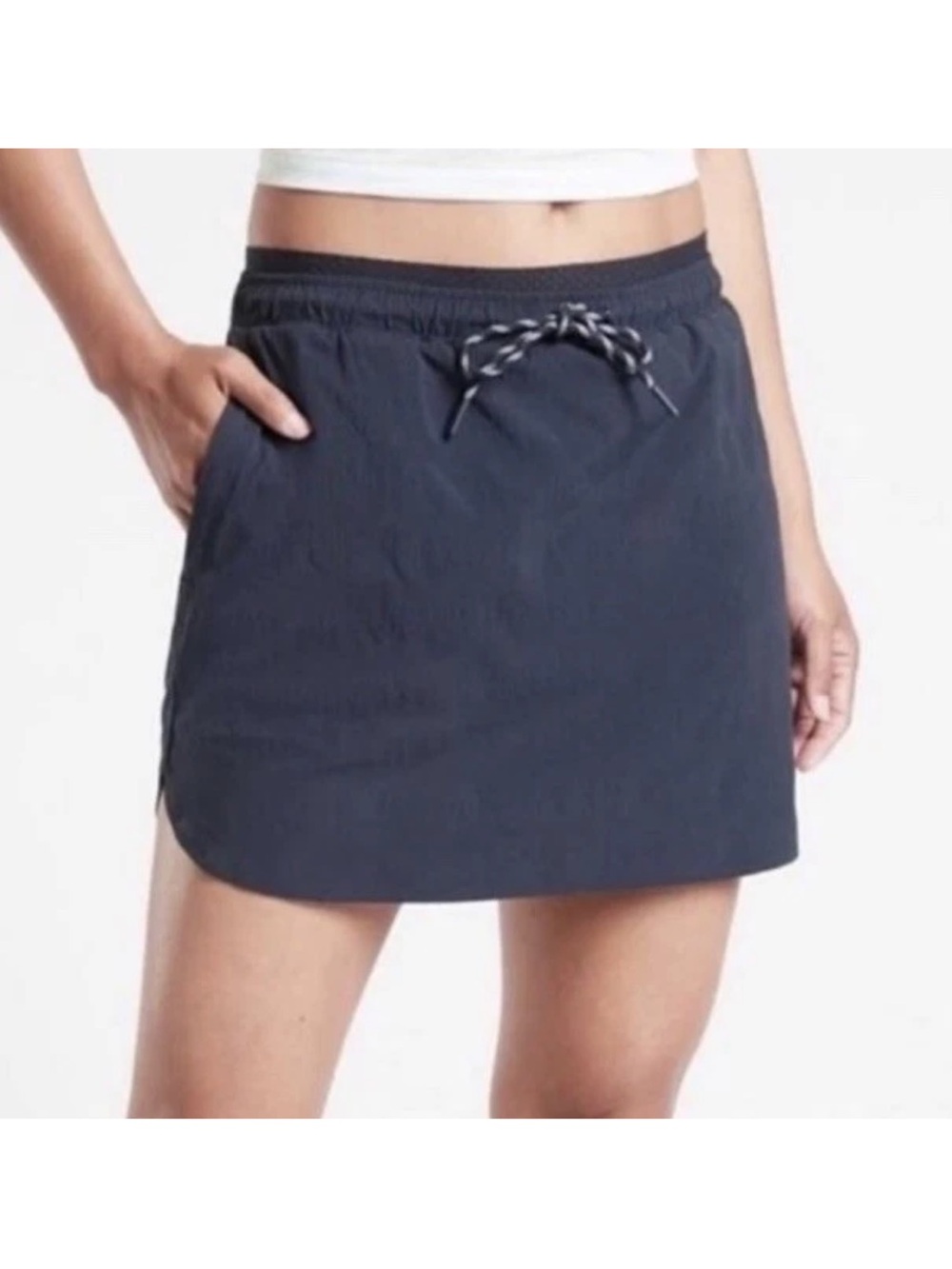 Athleta Crest Skort - Navy Drawstring Mini Skirt 16